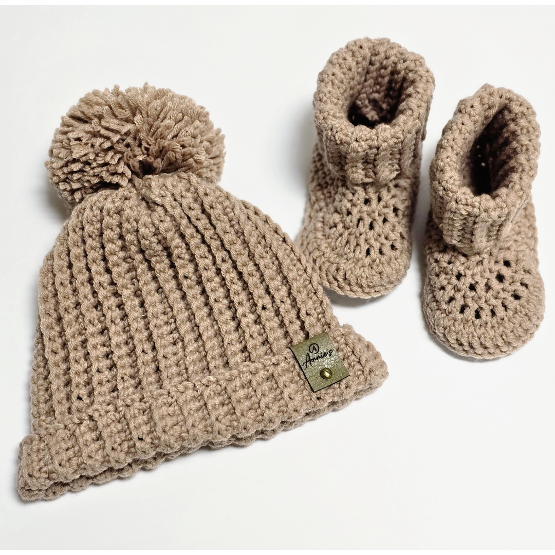 Baby Booties & Beanie Set