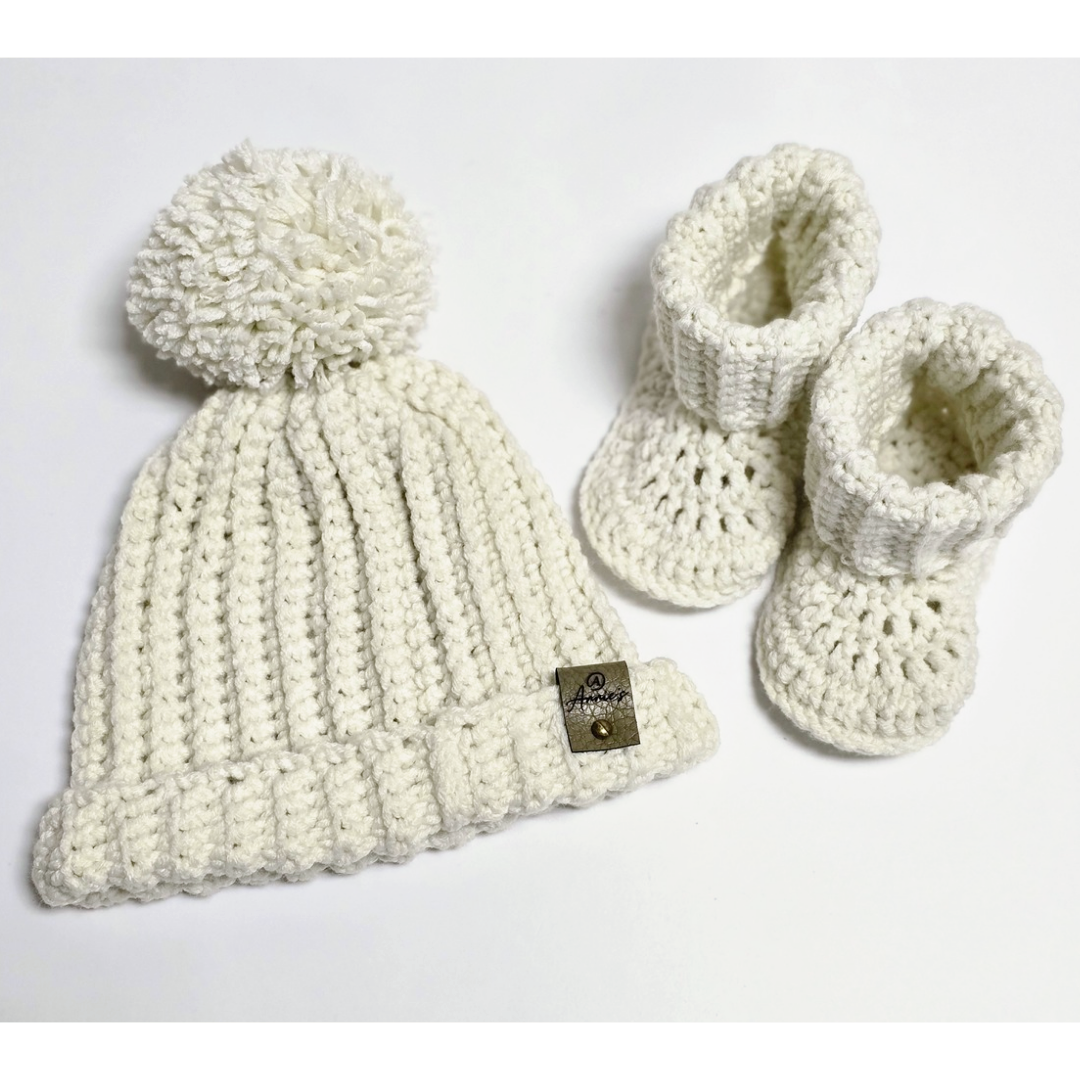 Baby Booties & Beanie Set