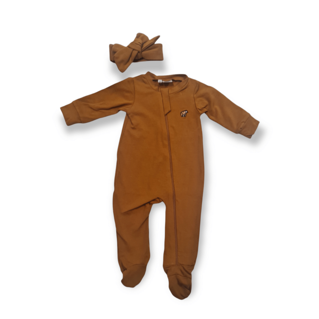 Front Zipper Babygrow & Headband